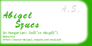 abigel szucs business card